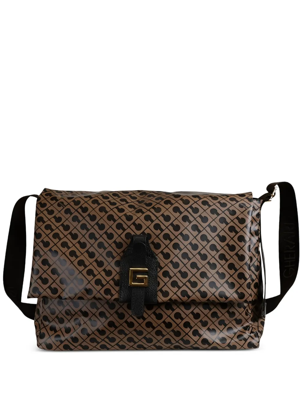 Gherardini large Softy logo-print buckle-fastening shoulder bag