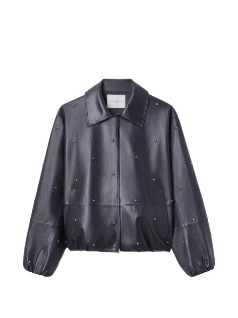 Lafayette 148 stud-embellished leather bomber jacket