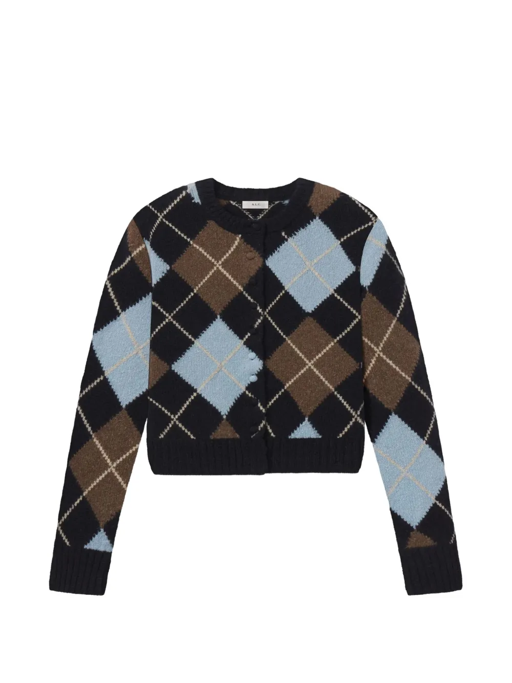 A.L.C. Skyler argyle-knit cardigan - Black