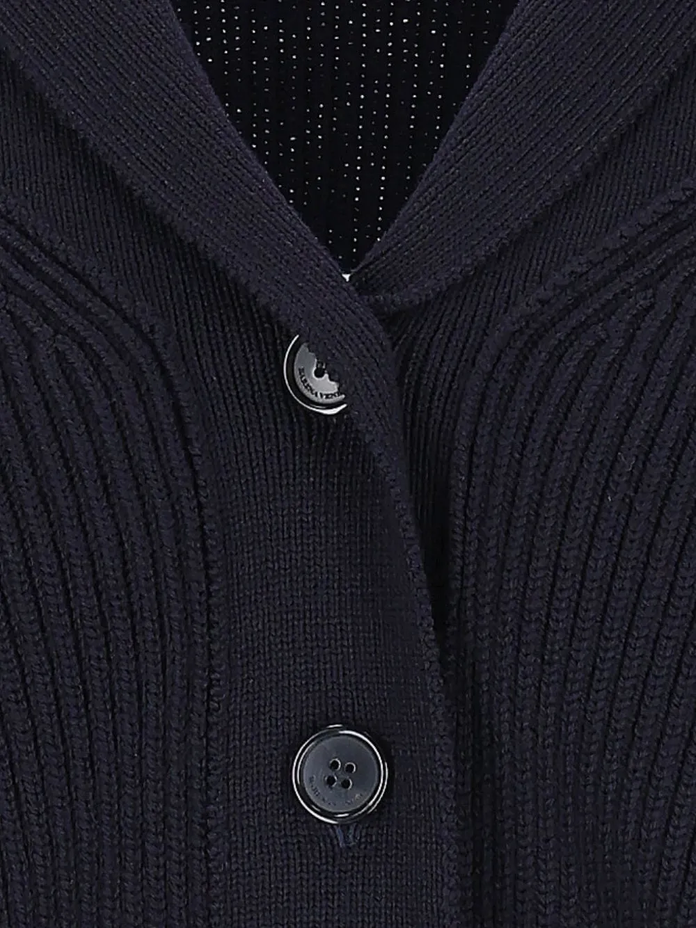 Barena Vanni Ribera geribbeld vest met sjaalkraag Blauw