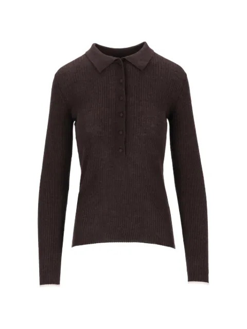 arch4 Maja ribbed-knit cashmere polo top