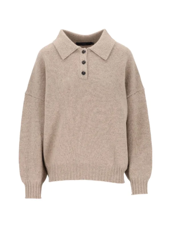 Arch4 King's Road Cashmere Polo Top in Neutrals