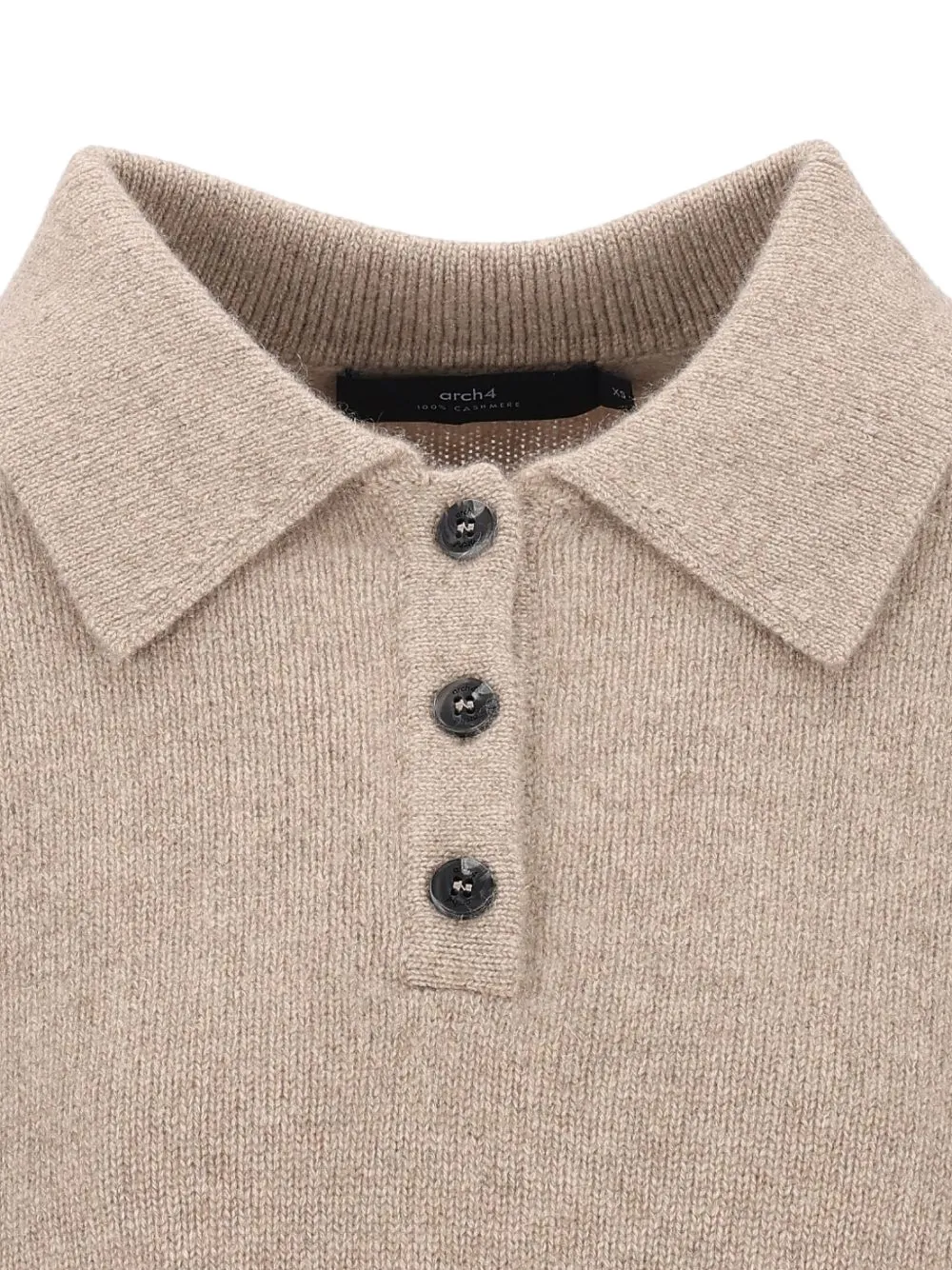 Arch4 King's Road Cashmere Polo Top in Neutrals, view 3