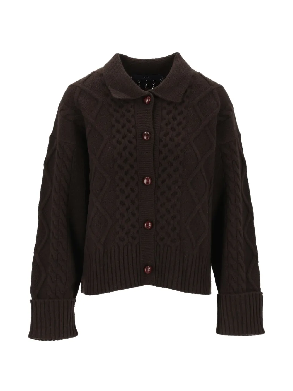 arch4 Columbia cable-knit cardigan - Brown