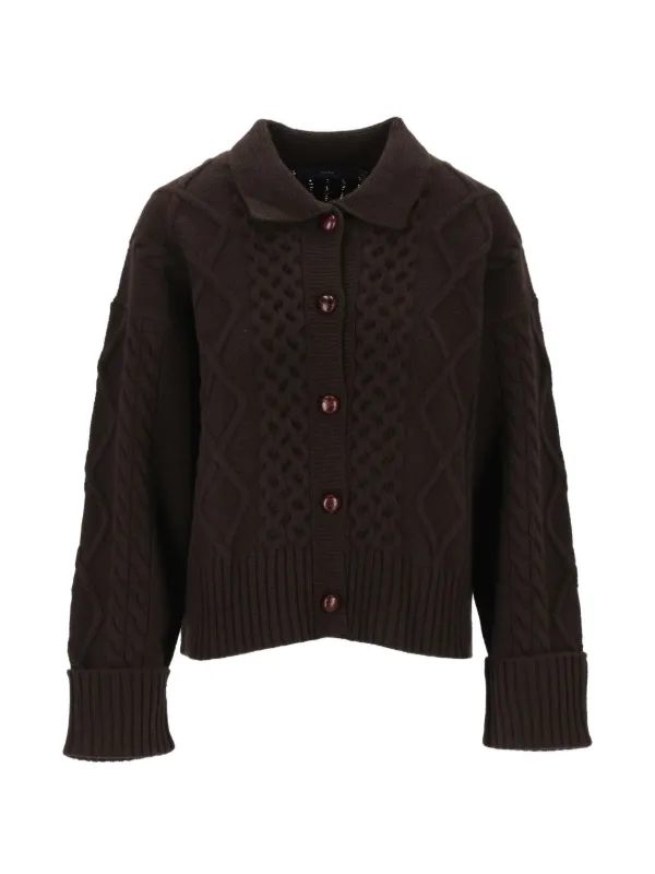 Arch4 Columbia Cable-knit Cardigan in Brown