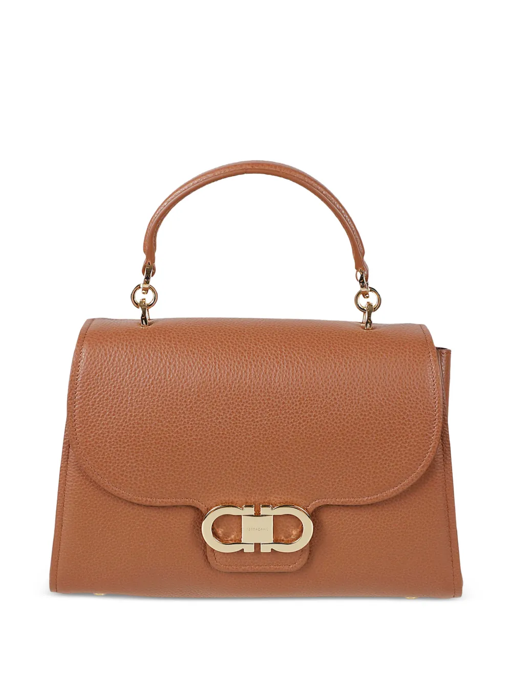Ferragamo petit sac à anse supérieure Double Gancini - Marron