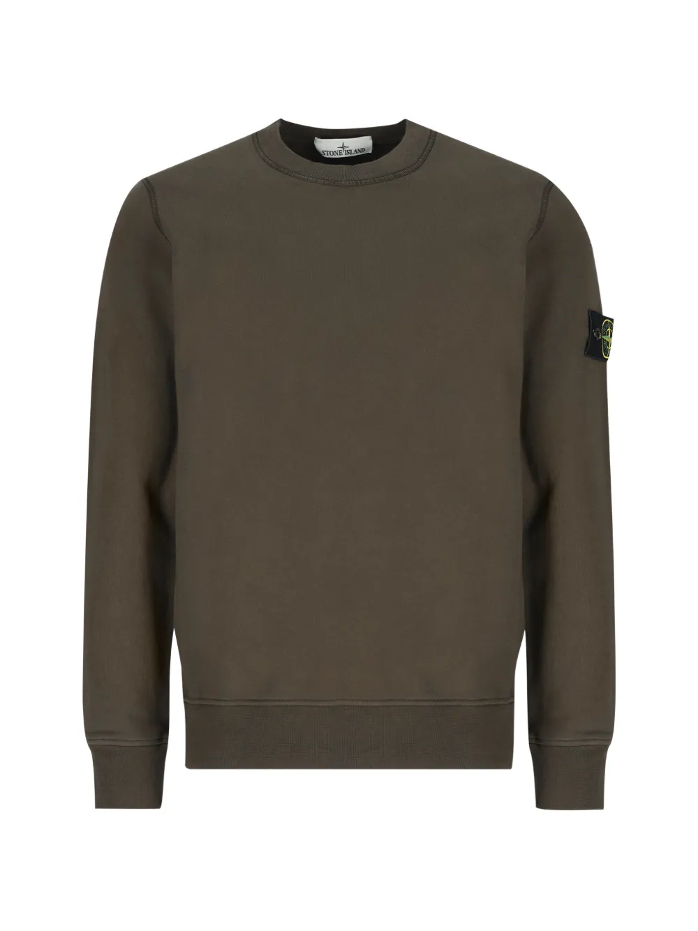 Stone Island logo-patch raglan-sleeve sweatshirt - Marrone