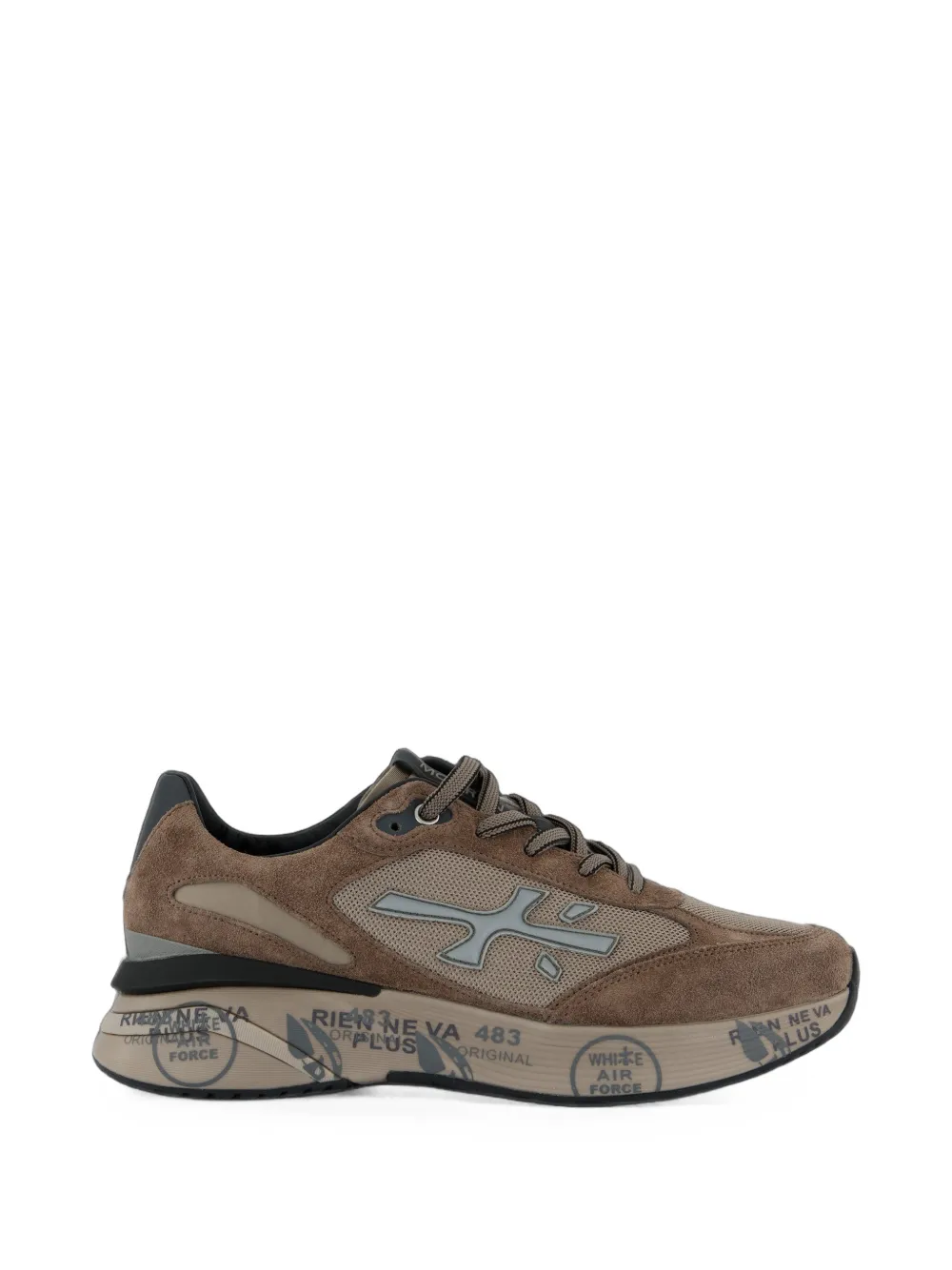 Premiata Moerun panelled sneakers - men - Polyamide/Calf Leather/Polyester/Elastane/Polyurethane/Goat Skin/Calf Leather/Other Materials/Rubber/Th...