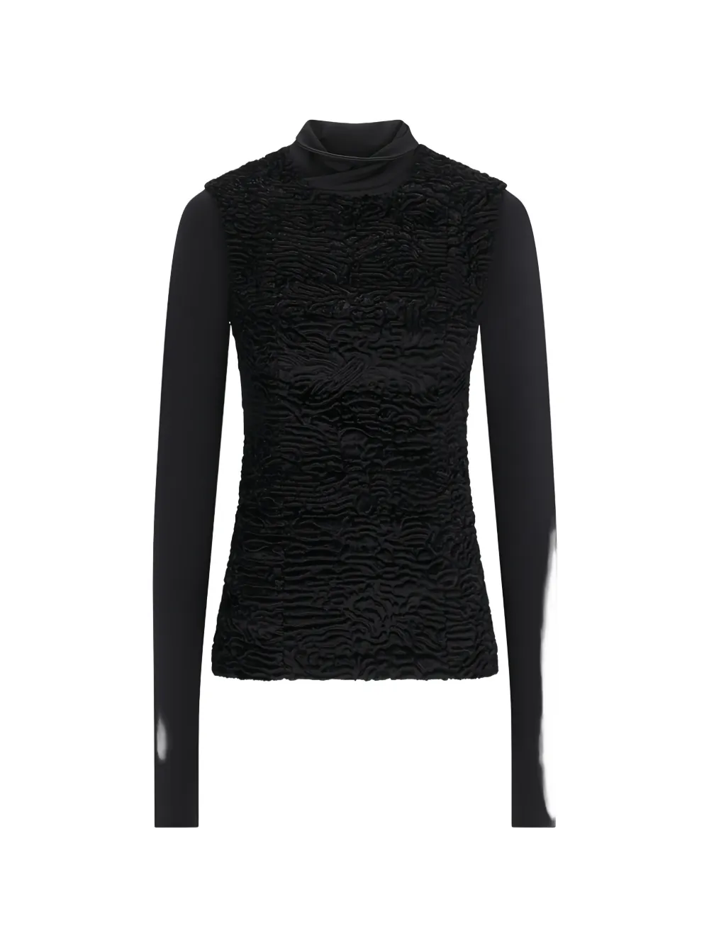 DARKPARK Joy - double-fabric faux-astrakan & jersey top