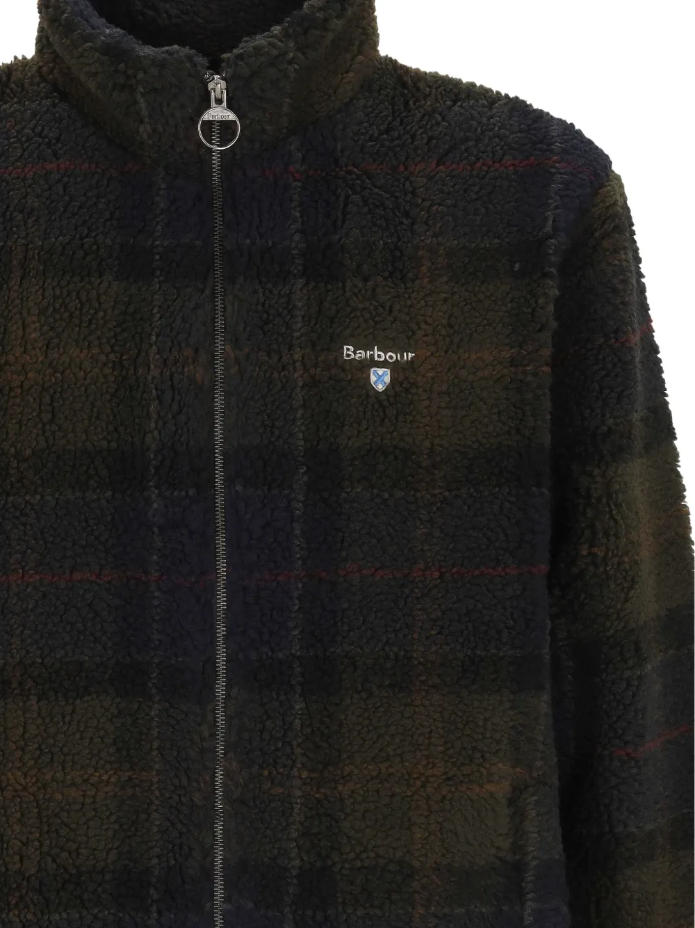 Barbour Fleece jack met tartan-ruit Groen