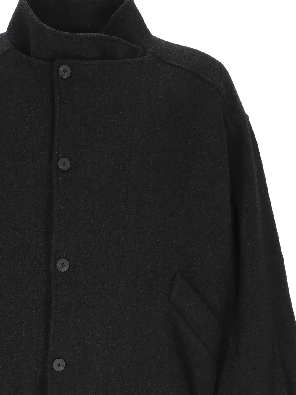 Jacquemus funnel-neck elasticated-trim jacket Zwart