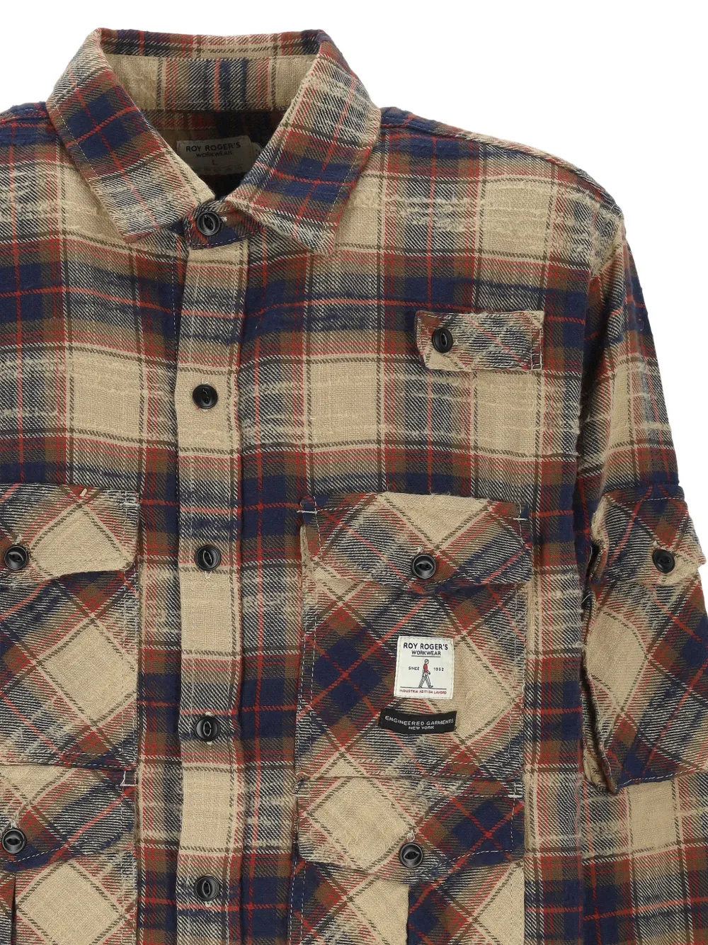 Roy Rogers x Engineered Garments geruit overhemd Beige
