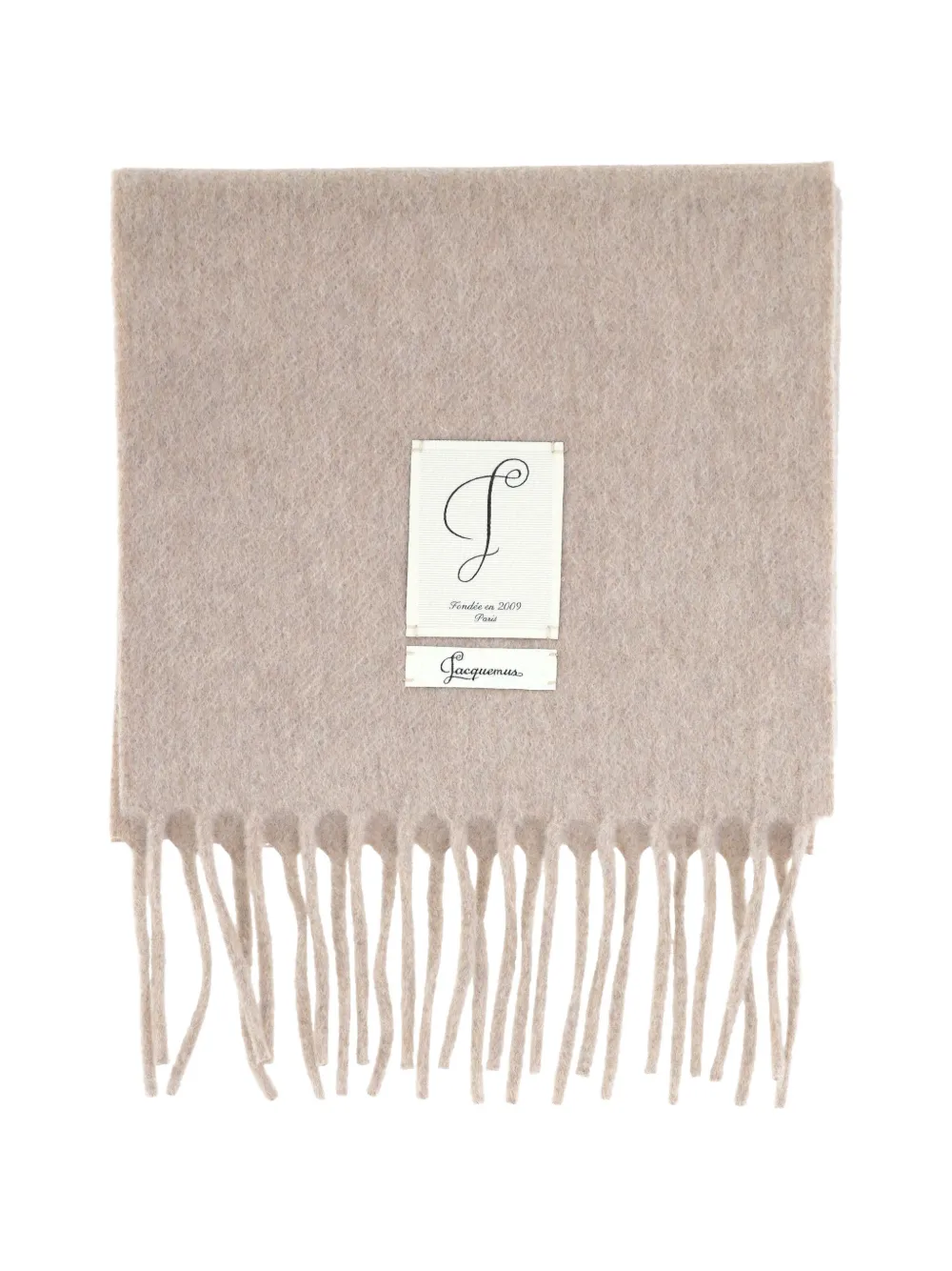 Jacquemus fringed-edge logo-patch scarf