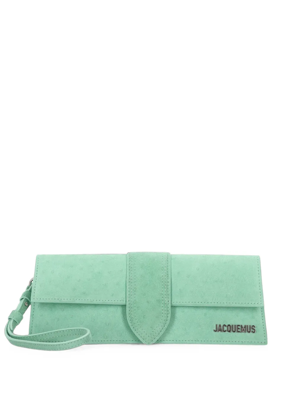 Jacquemus ostrich-effect suede east-west bag