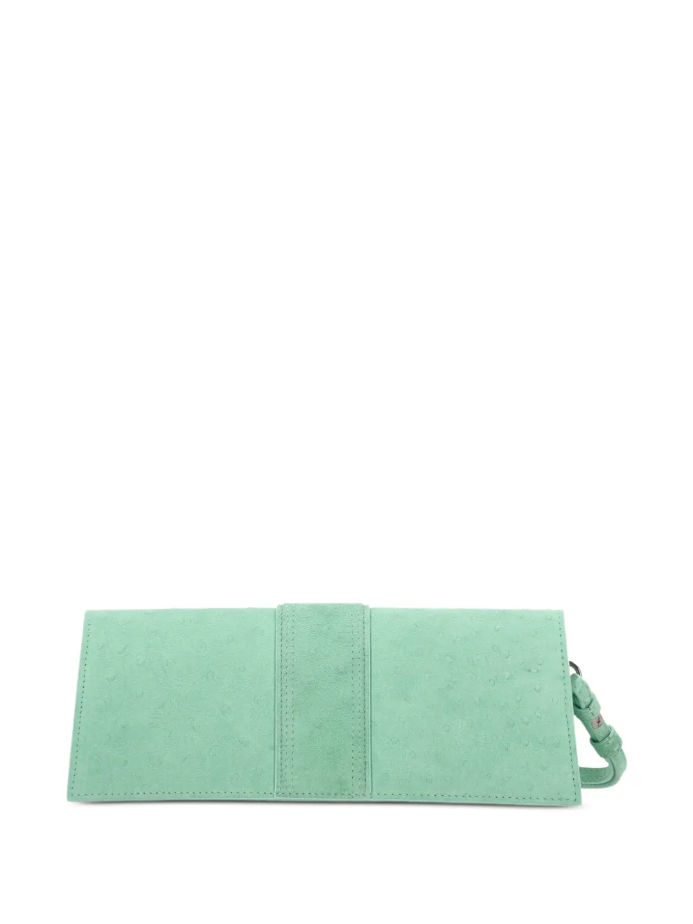 Jacquemus ostrich-effect suede east-west bag Groen