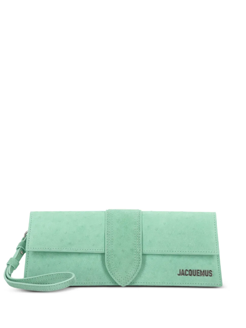 Jacquemus ostrich-effect suede east-west bag