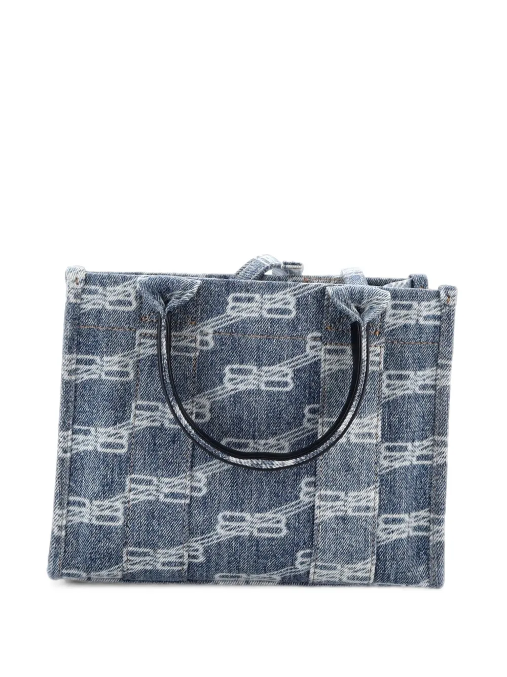 Balenciaga Pre-Owned sac à main Hardware Tote BB Monogram Denim XS - Bleu