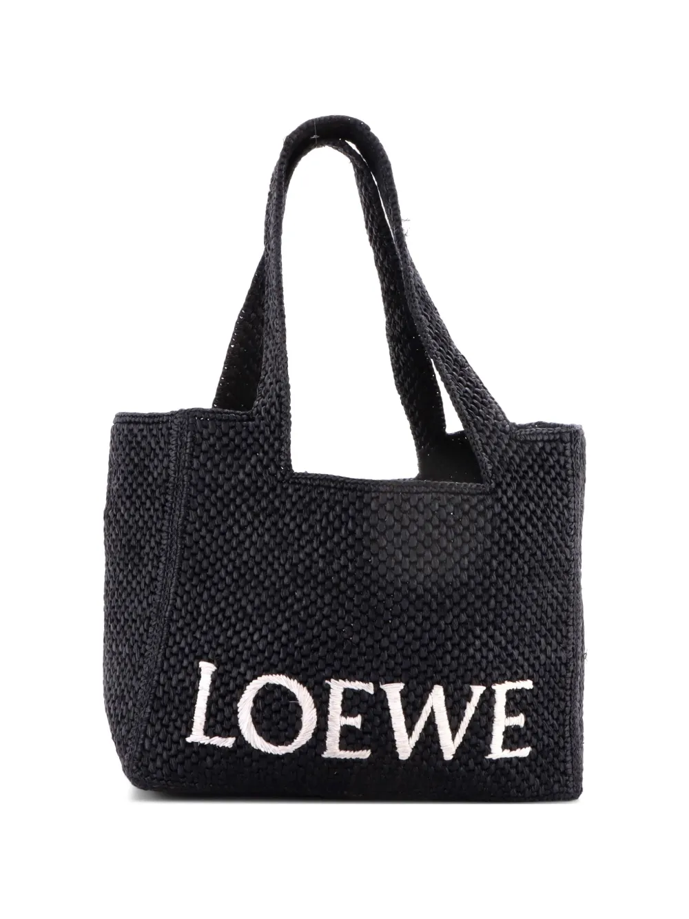 Loewe Pre-Owned Paula's Ibiza Tote Bag aus Raffiabast mit Logo - Schwarz