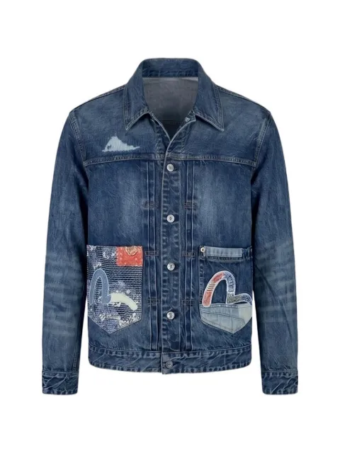 EVISU Boro Seagull patch denim jacket