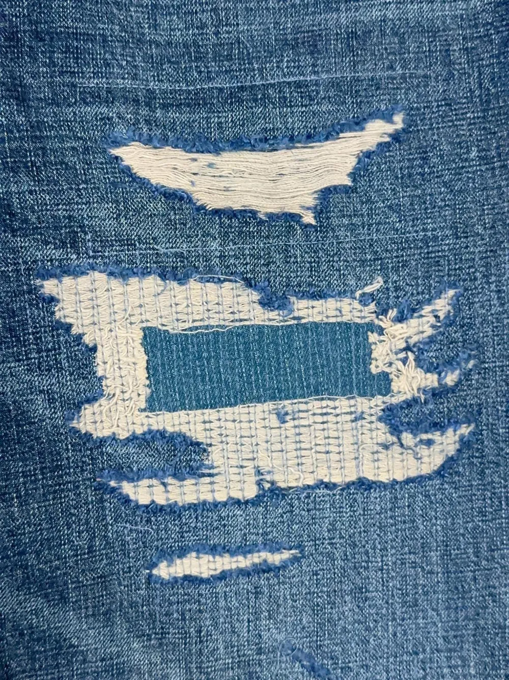 EVISU Boro Daicock jeans met patchwork Blauw