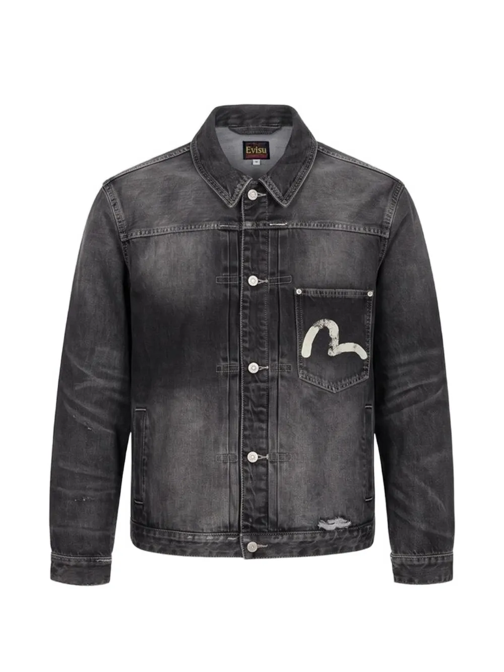 EVISU distressed denim jacket - Noir EVISU distressed denim jacket - Noir