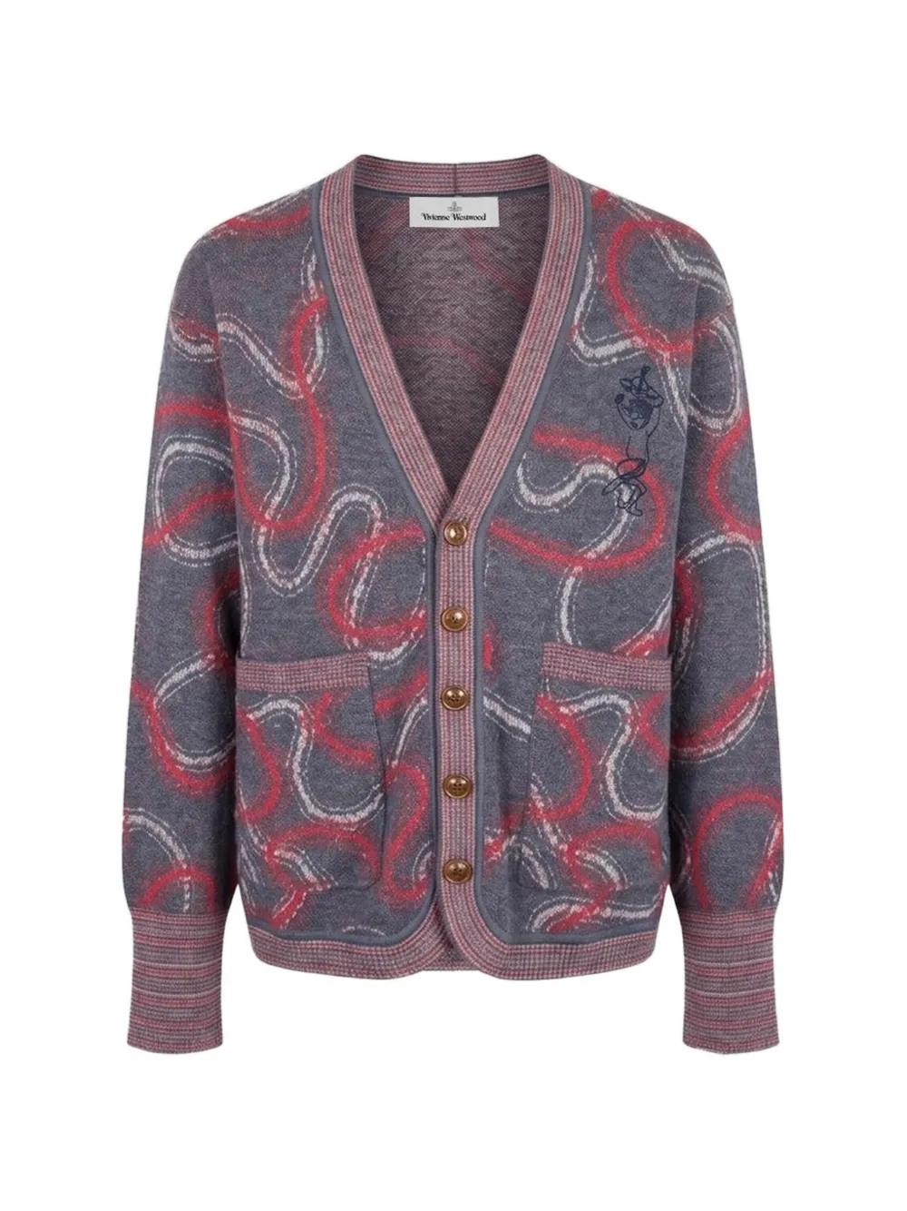 Vivienne Westwood Cutlass abstract-pattern cardigan - Grigio