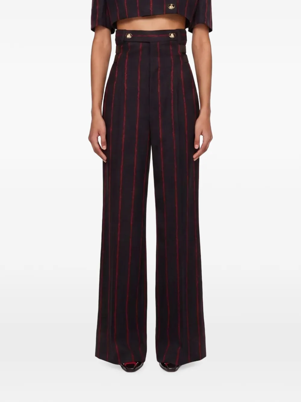 Vivienne Westwood Waisted Lauren pinstriped trousers Grijs