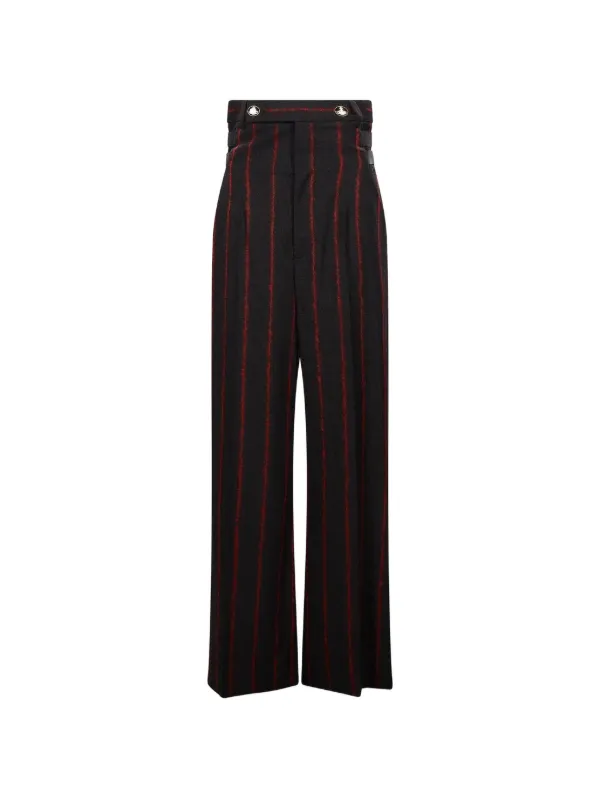 Vivienne Westwood Waisted Lauren Pinstriped Trousers in Grey
