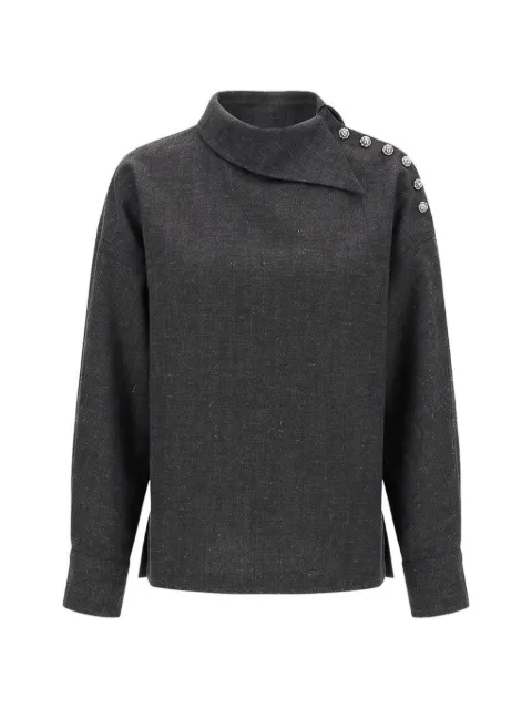 Róhe button-shoulder high-neck blouse