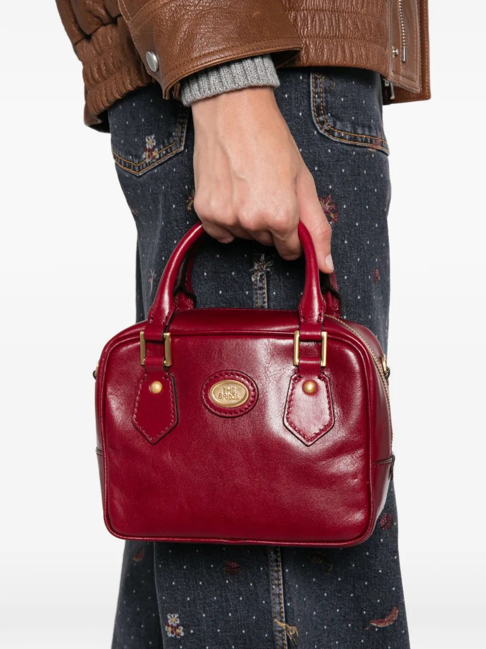 The Bridge Boston leren shopper Rood