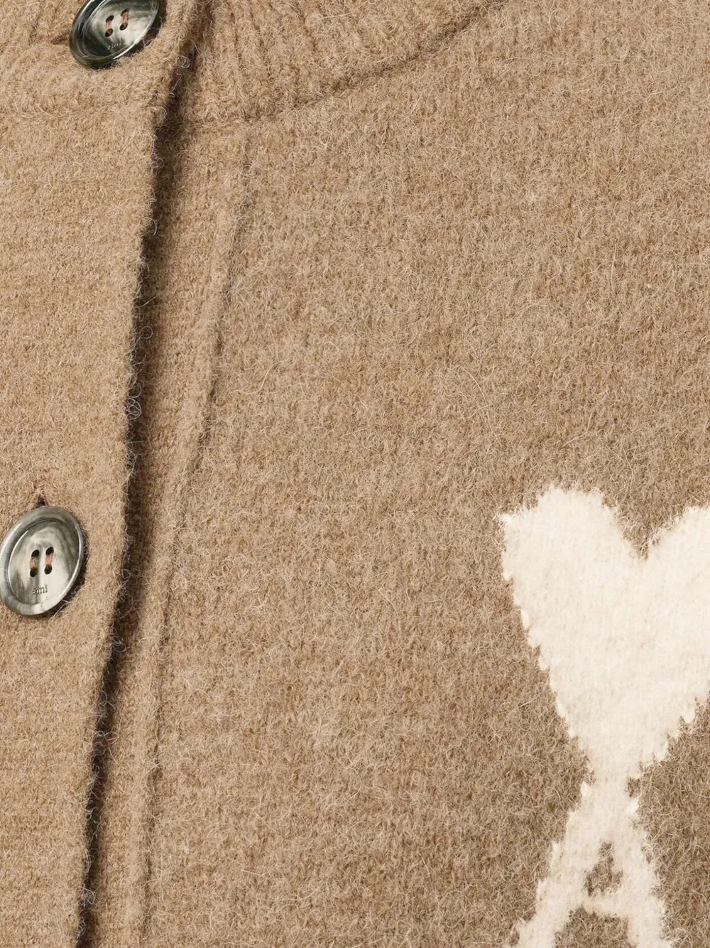 AMI Paris Vest met logo Beige
