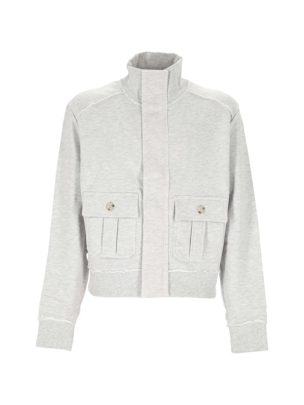 Entire Studios Supply Button-pocket Zip-up Sweatshirt In Gray