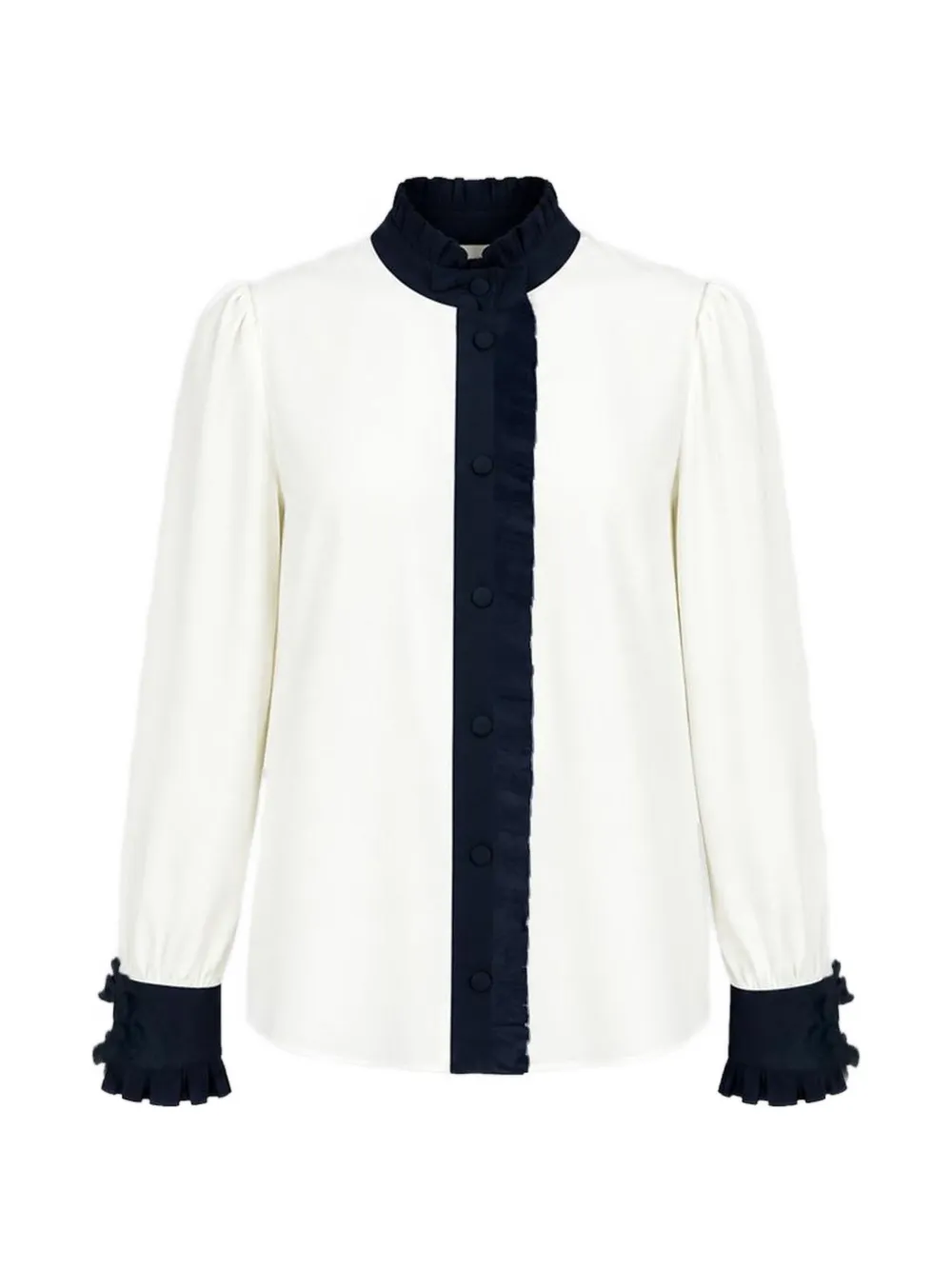 Vivetta ruffled mandarin-collar shirt