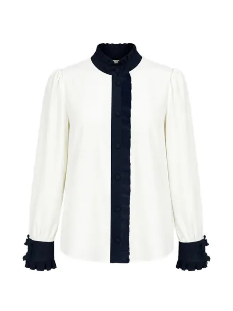 Vivetta ruffled mandarin-collar shirt
