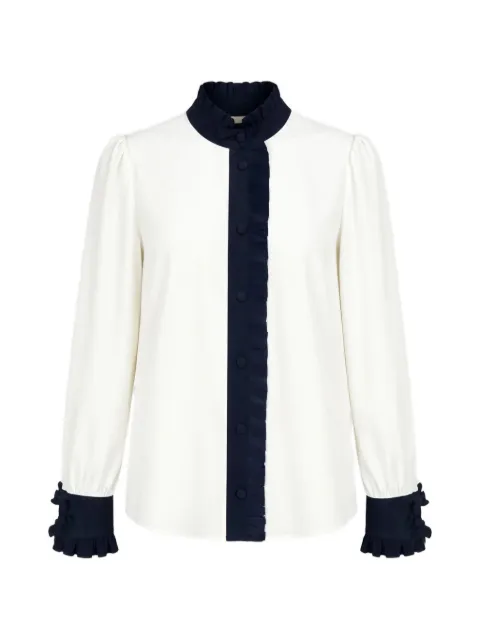 Vivetta ruffled mandarin-collar shirt