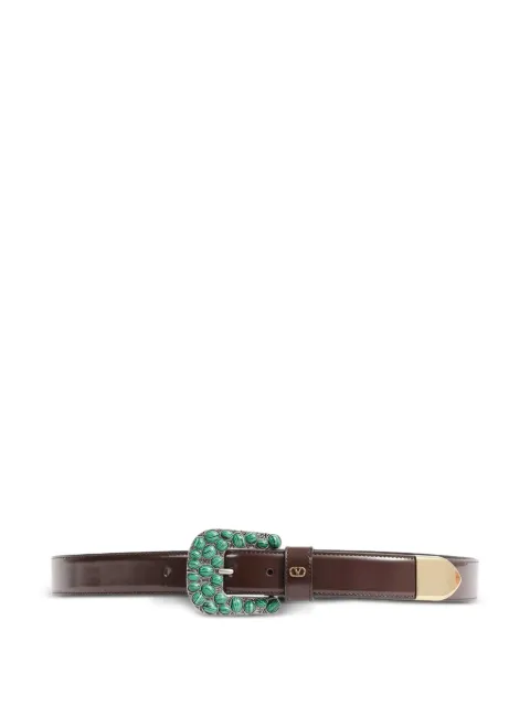 Valentino Garavani VLogo Signature malachite-embellished belt