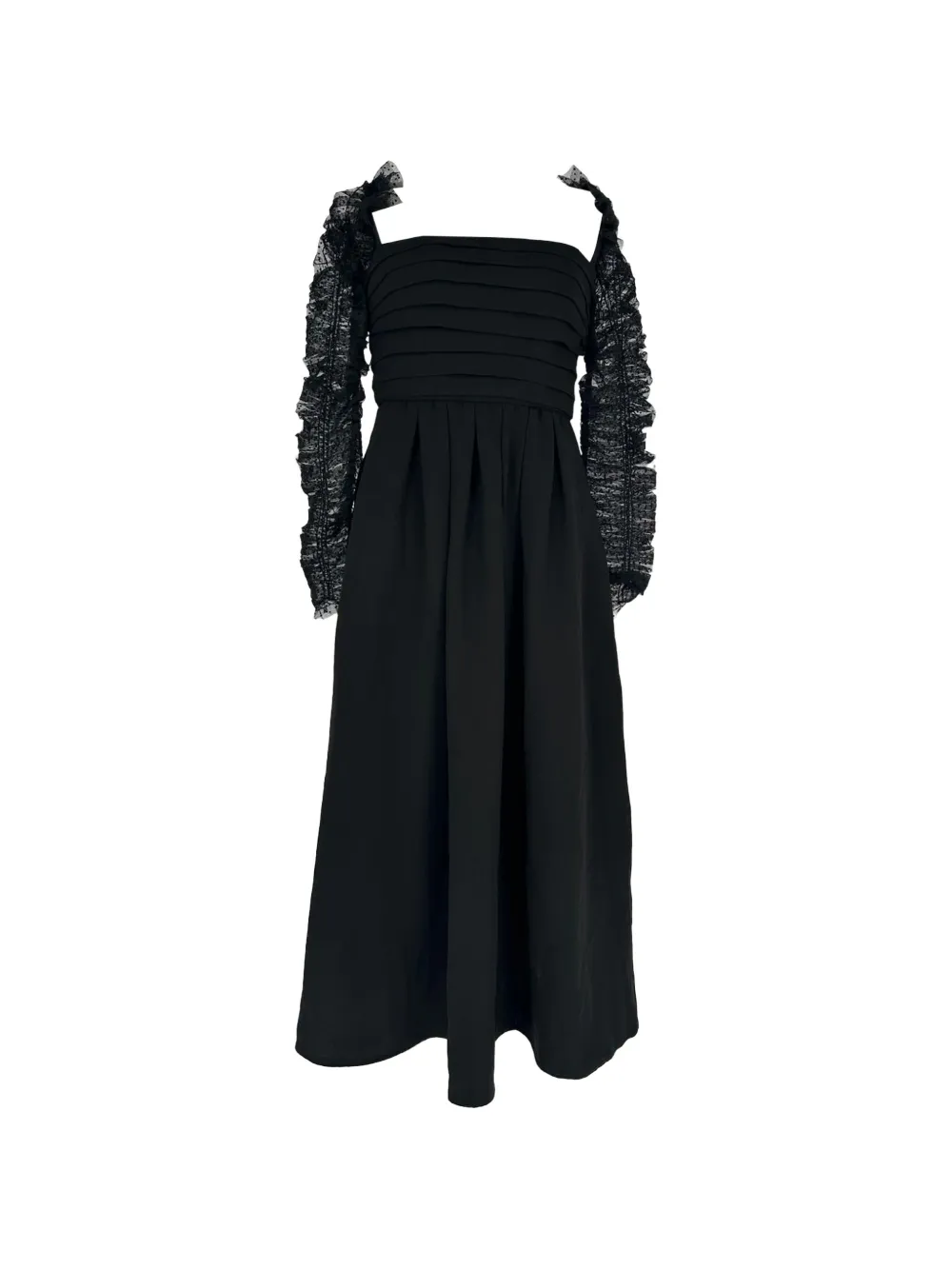 Self-Portrait Dot Mesh midi dress - Nero