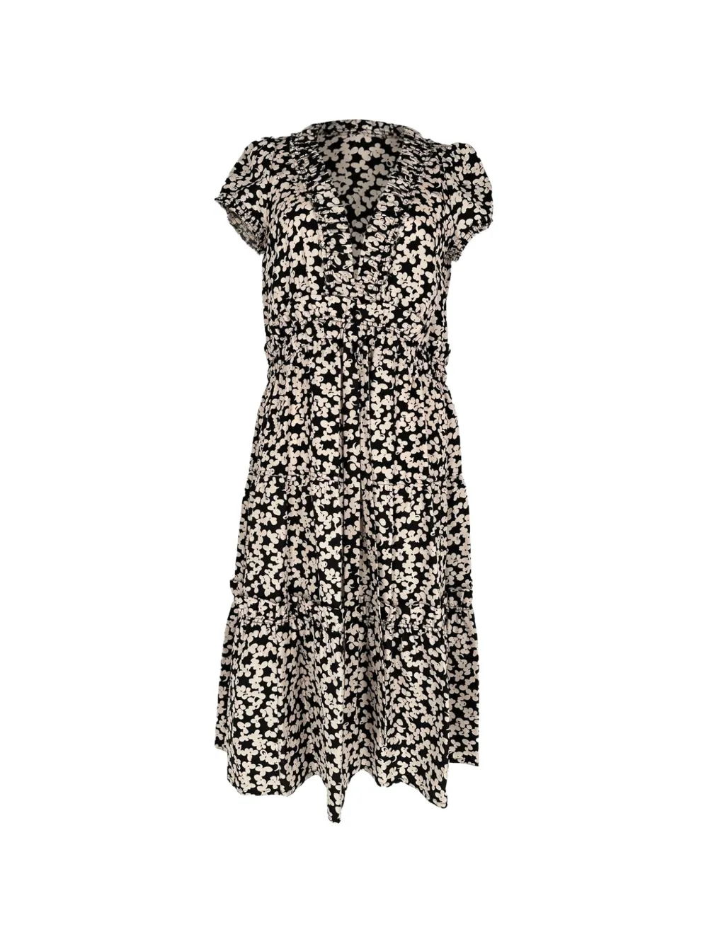 Marc Jacobs Vintage Stufenkleid mit Blumenprint - Schwarz