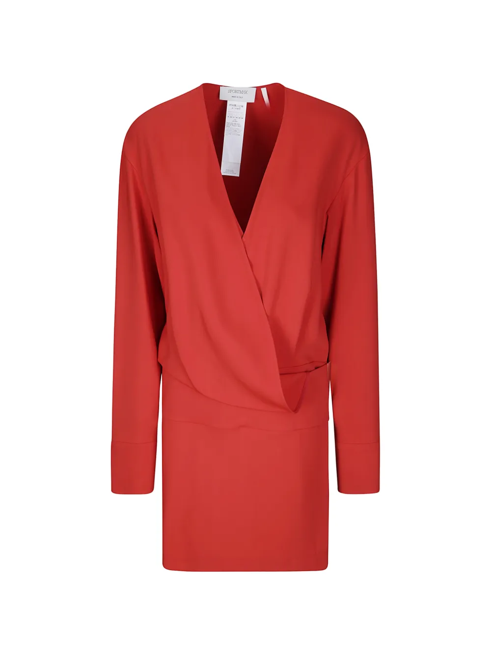 Sportmax wrap-style long-sleeve mini dress