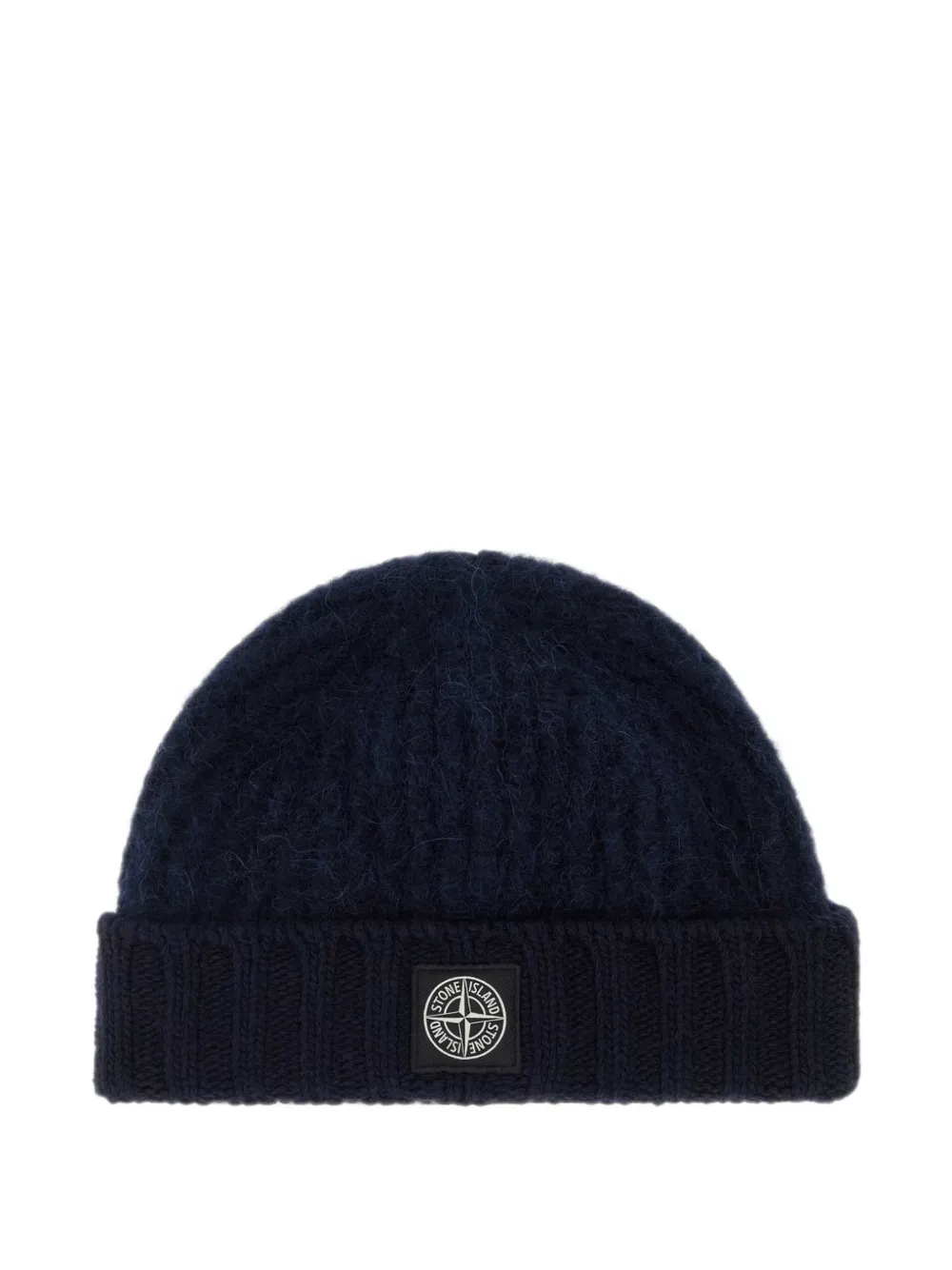 Stone Island N100009 ribbed baby alpaca-blend beanie - Blu