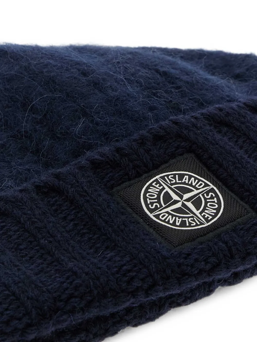 Stone Island N100009 ribbed baby alpaca-blend beanie Blauw