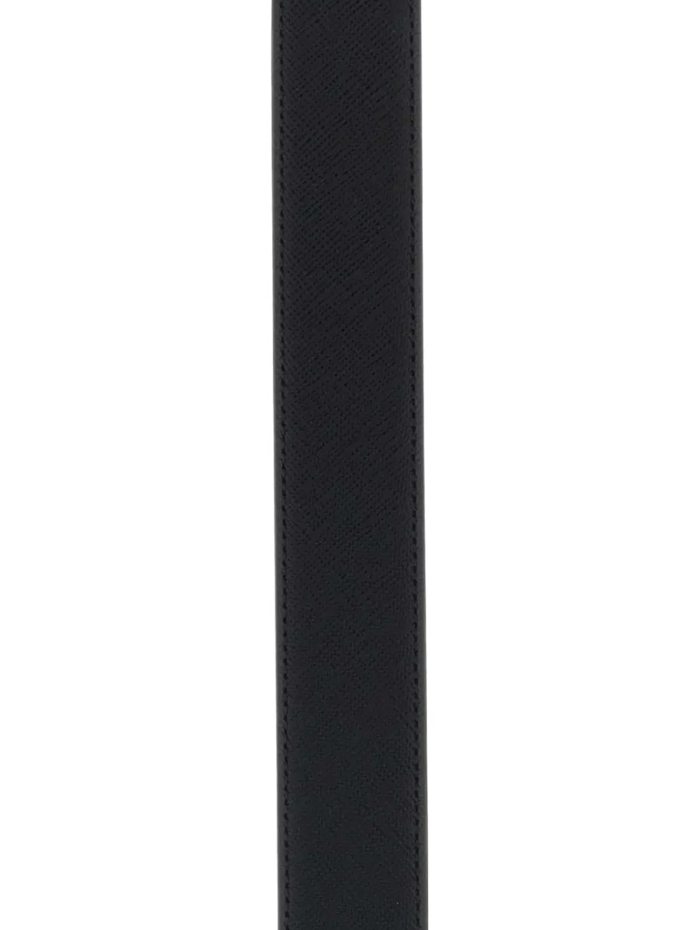 Montblanc Saffiano-effect plate-buckle belt Zwart