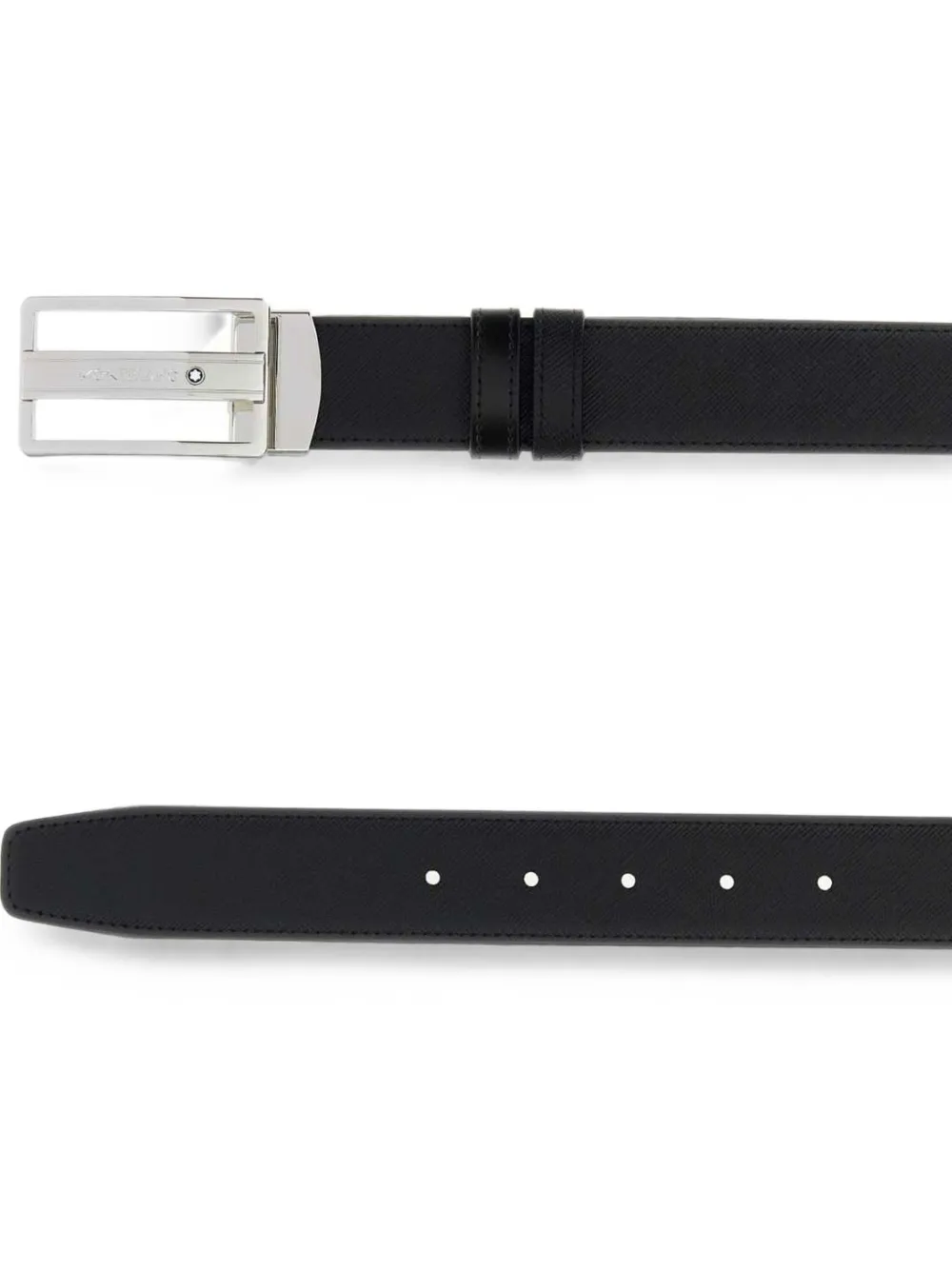 Montblanc logo-plate leather belt Zwart