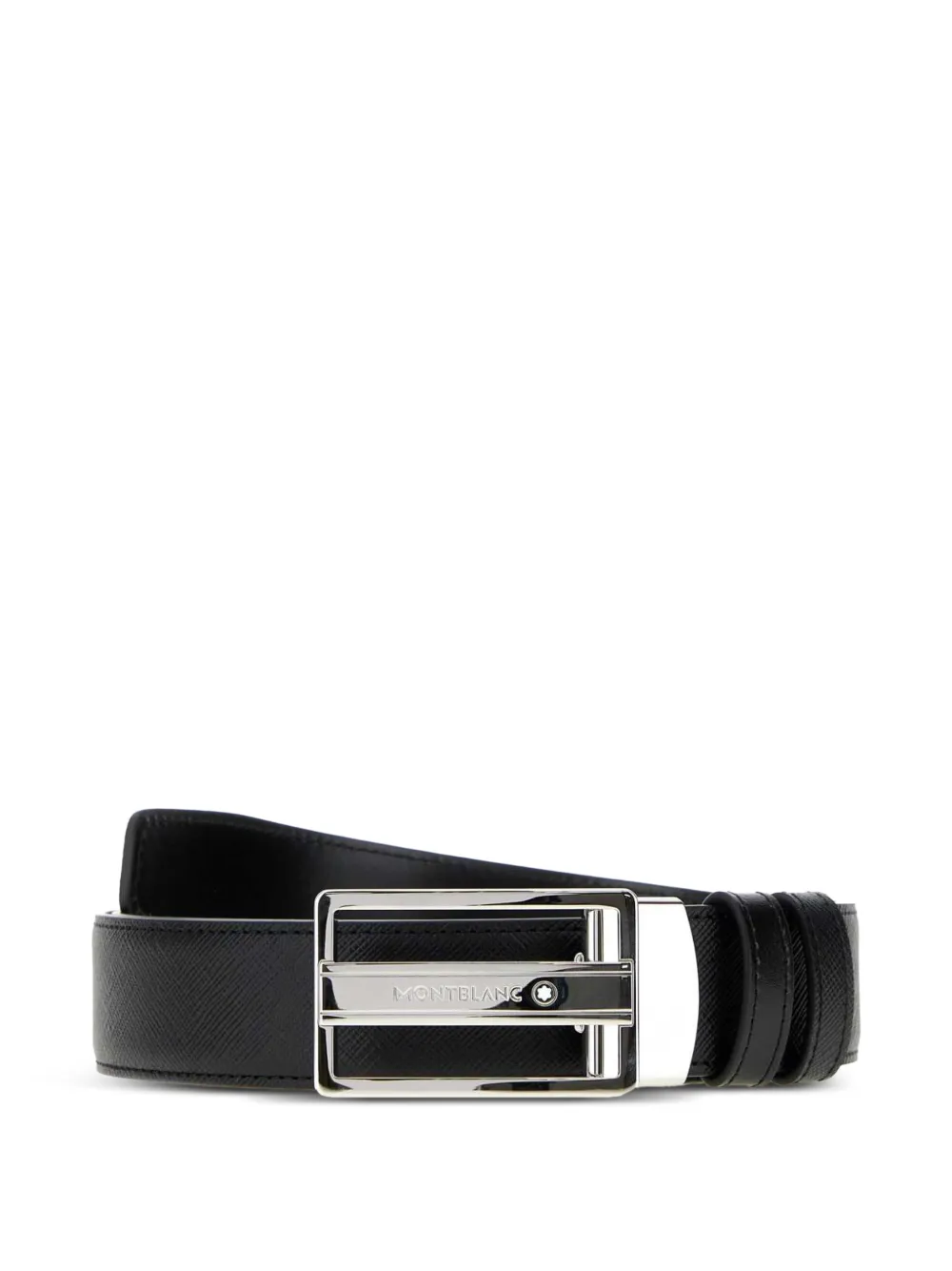 Montblanc logo-plate leather belt Zwart