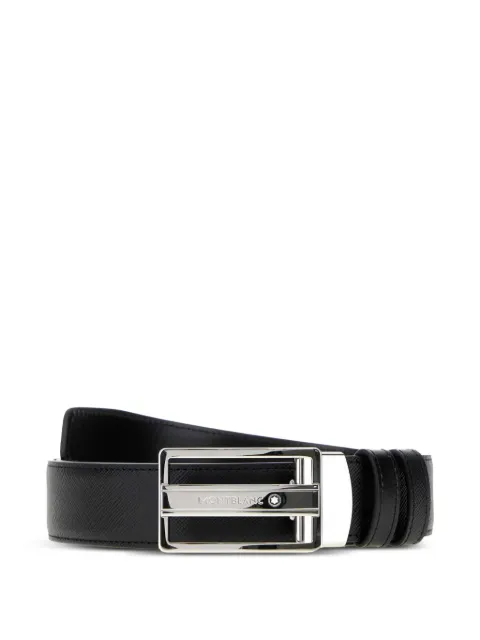 Montblanc logo-plate leather belt