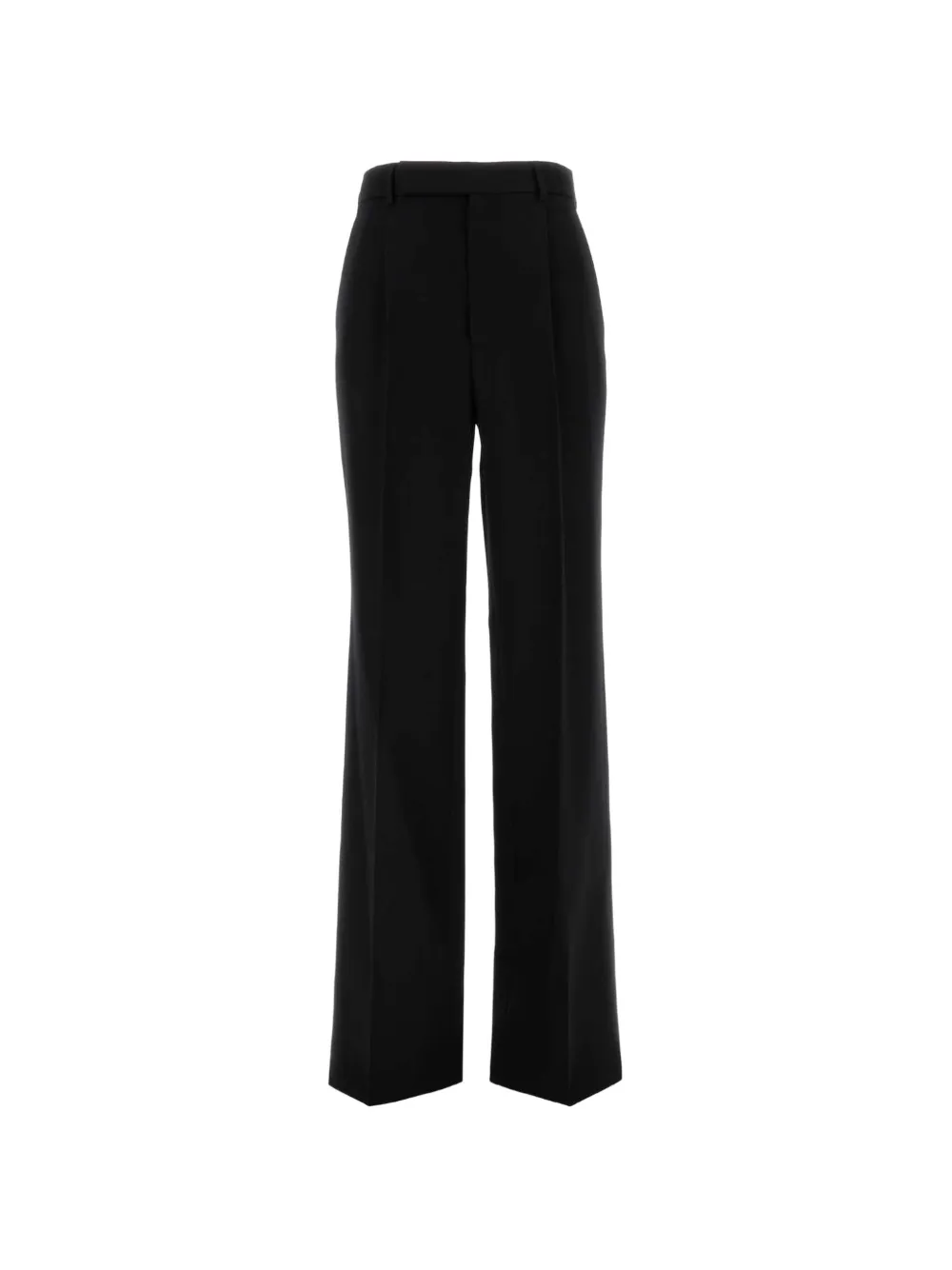 Saint Laurent Pantaloni a vita alta con pieghe - Nero
