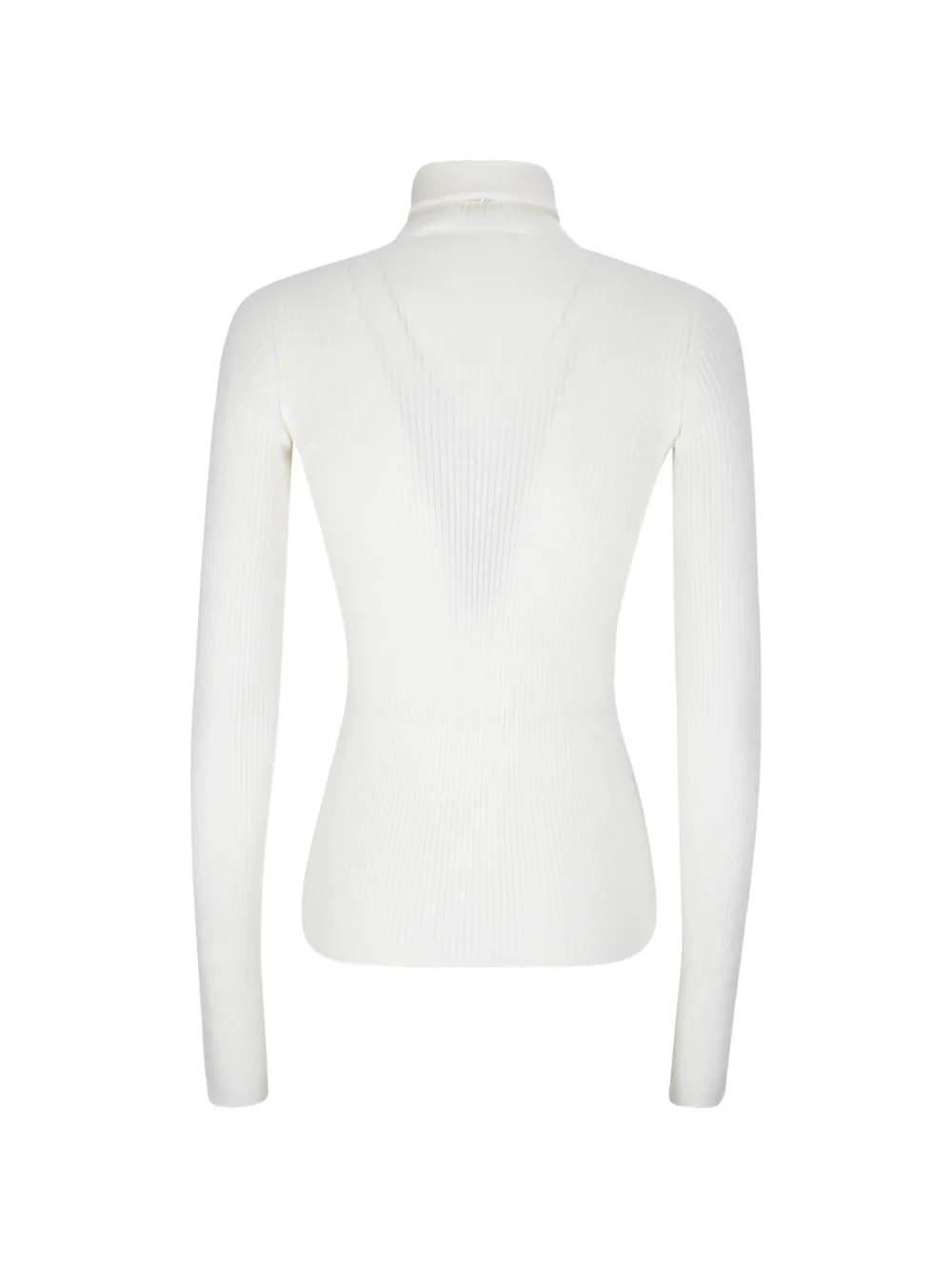 Sportmax Ribbed-knit Roll-neck Sweater in White, view 2