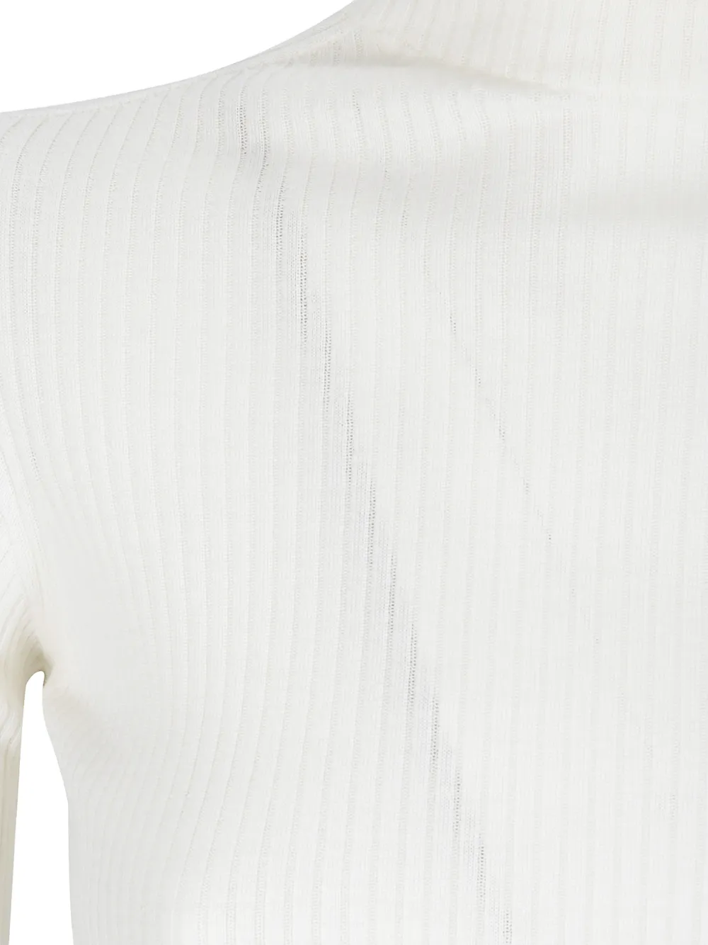 Sportmax Ribbed-knit Roll-neck Sweater in White, view 3