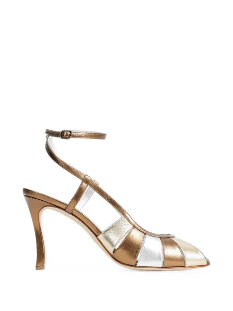 Manolo Blahnik metallic leather sandals