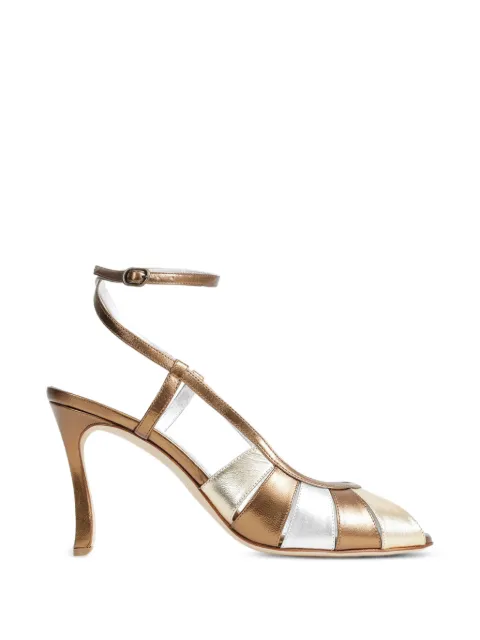 Manolo Blahnik metallic leather sandals